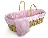Pink Faux Fur Moses Basket