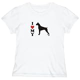 T-SHIRT WOMAN WHITE  I LOVE MY BOXER SILHOUETTE 