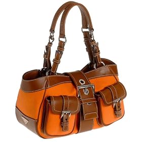 Prada canvas and leather handbag