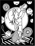 Cartoon Coloring Board: Tennis Player