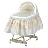 Pretty Pique Bassinet Liner and Hood - color:Ecru - Size 16x32