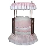 Pretty Pique Round Crib Bedding - Color Pink