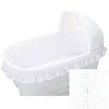Bassinet Bumper - Color White Ruffle - Size (mattress dimensions) 13x29