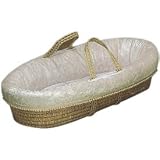 Crushed Velvet Moses Basket - Color Ivory