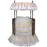 Pretty Pique Round Crib Bedding - Color Ecru