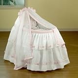 Baby Regal Basssinet Set - Color White w/Pink Trimming - Canopy Option Hood-Valance