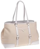 Prada Women's Straw Handbag with Leather Trim