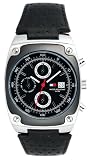 Tommy Hilfiger Men's Black Leather Perforated Watch #1790520