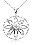 Sterling Silver Open Circle Flower Pendant - ThingsYourSoul.com from thingsyoursoul.com