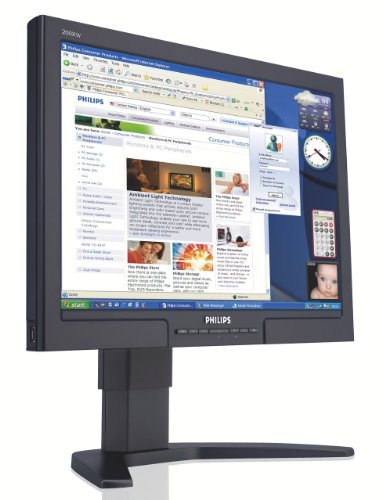Projektoren: Philips 200XW7EB 20.1 Zoll TFT Monitor, DVI / analog, schwarz / anthrazit (Kontrast 600:1, 8 ms Reaktionszeit)