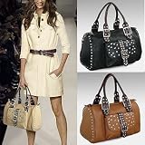 Apparel : Studded Weekender Travel Bag - Black, Brown or Beige :  handbag fashion bag cool