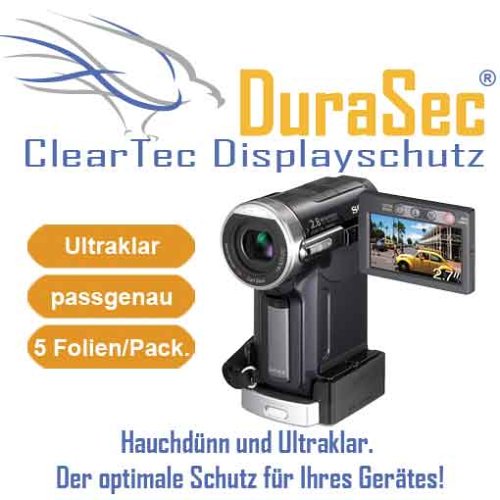 Zubeh&ouml;r: 5 x DuraSec ClearTec Displayschutzfolie f�r JVC GR-D645