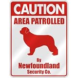 CAUTION  AREA PATROLLED BY NEWFOUNDLAND SECURITY CO.  PARKING SIGN DOG