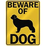 BEWARE OF  NEWFOUNDLAND  PARKING SIGN DOG