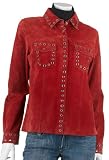 Brandon Thomas Womens Grommet Suede Shirt