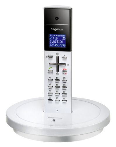 Heimkinosysteme: Hagenuk Classico schnurloses Telefon hochglanz wei�