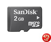 SanDisk Micro Secure Digital 2 GB Memory Card (SDSDQ-2048-A11M) Retail Package