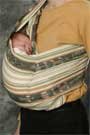 Maya Wrap Adjustable Pouch-Beige w/Gold & Green Stripes