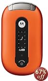 Motorola PEBL U6 Pumpkin Orange Phone  (Unlocked Intl. Version) no U.S. Warranty
