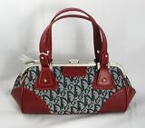 Dior Handbags (Blue/Dk. Red) SLO44091 Logo Jacquard V-Frame East West Style Bag