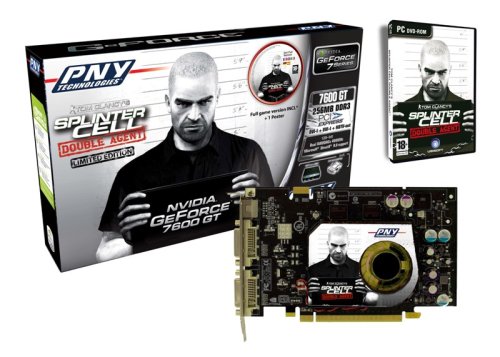 Projektoren: PNY NVIDIA 7600 GT PCI-Express Grafikkarte bundle inklusive Splinter Cell Double Agent PC Version (256MB DDR3 Ram, 2x DVI, 1x HDTV-Out) Retail