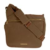 BROWN FAUX SUEDE DIAPER DUDE BAG