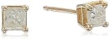 14k Gold, Princess-Cut, Diamond Stud Earrings (1/3 cttw, I-J Color, I1-I2 Clarity)
