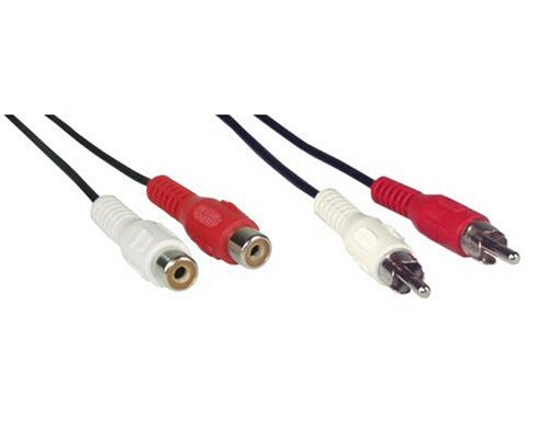 Zubeh&ouml;r: 10m Stereo Chinch Cinch Cynch Verl�ngerung 2x Stecker auf 2x Buchse 10,0m 10.0m 10,0 10.0 10 m