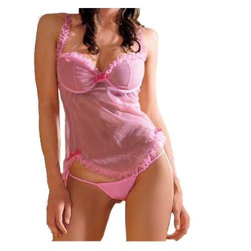 Two Piece Underwired Mesh Babydoll