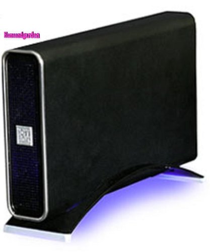 Heimkinosysteme: HAG Storage Festplatte 750 GB 16 MB Cache extern USB 2.0 und Firewire 400 schwarz mit Chromleisten und blauem Lichtschimmer ( Seagate / Maxtor inside )