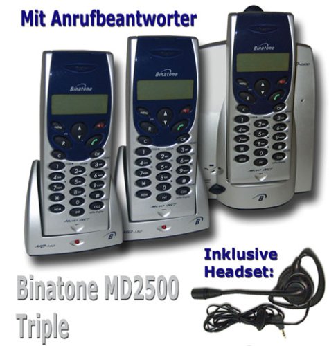 Kamerazubeh&ouml;r: Binatone MD 2500 Triple AB Schnurloses Telefon mit 3 Mobilteile und AB