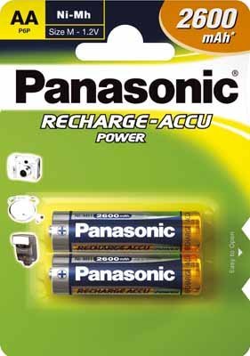 Zubehoer: 1x2 Panasonic Akku NiMH Mignon 2600 mAh