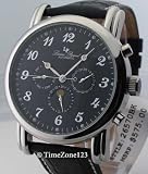 MENS LUCIEN PICCARD AUTOMATIC 3 EYE DATE WATCH 26570BK