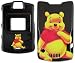 Black Winnie the Pooh Hard Case for Motorola RAZR V3 / V3c - V3 Cell Phone Faceplate Cover