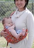 Lite-on-shoulder Ring/pouch Hybrid Baby Sling(Ruby fan-tacy)