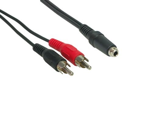 Camcorder: Cinchkabel 2x Cinch Stecker auf Klinke Buchse, 1,5