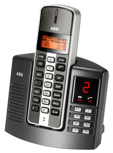 Elektronik und Foto: AEG/ITM Tara 205 Telefon + AB schnurlos digital 50 Nummern LCD 10/170 Stunden schwarz/silber