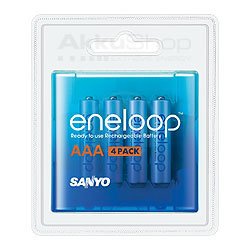 Festplatten: Sanyo eneloop Akku Micro AAA HR-4UTG 800mAh 4er Pack