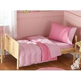 Toddler Bedding 4 Piece Toddlar Bed Set Color: Lt. Pink / Dark Pink