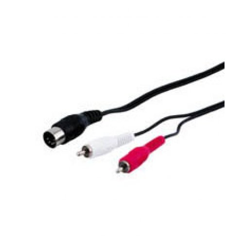 Zubeh&ouml;r: 0,2m 2x Cinch Stecker > 5-polig DIN Stecker