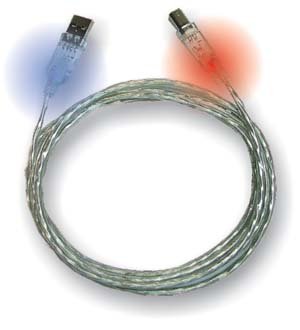Audio und Video: USB Modding Kabel A-B mit LED - 3,00m