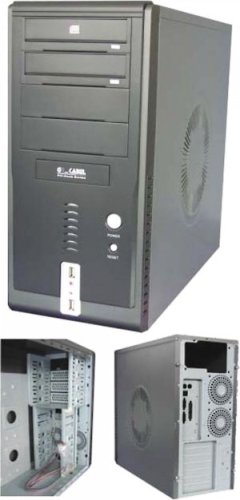 pc-computer gehäuse no.1<br>anthrazit / dunkelgrau<br>ohne netzteil mit usb u. audiofront
