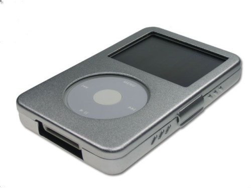 Festplatten: Silber Metal Case f�r den iPod Video 60/80GB inkl. G�rtelclip und Displayschutzfolie