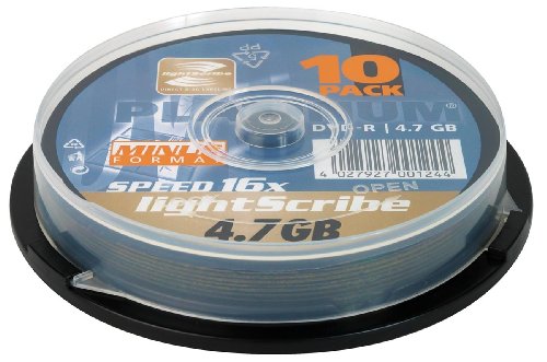Kamerazubeh&ouml;r: Bestmedia Platinum DVD-R LightScribe 10Pk. DVD-R Rohling 4700 MB 120 Minuten 16 x Speed Spindel