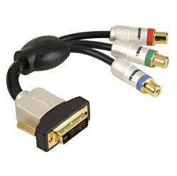 Heimkinosysteme: Home Theatre Adapter DVI-I-Stecker (24+5) - 3 Cinch-Kupplungen YUV