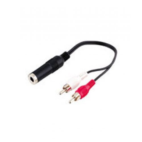 Zubeh&ouml;r: 0,2m 2x Cinch Stecker > 6,35mm stereo Klinke Kupplung