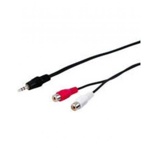 Zubeh&ouml;r: 1,5m 2x Cinch Kupplung > 3,5mm stereo Klinkenstecker