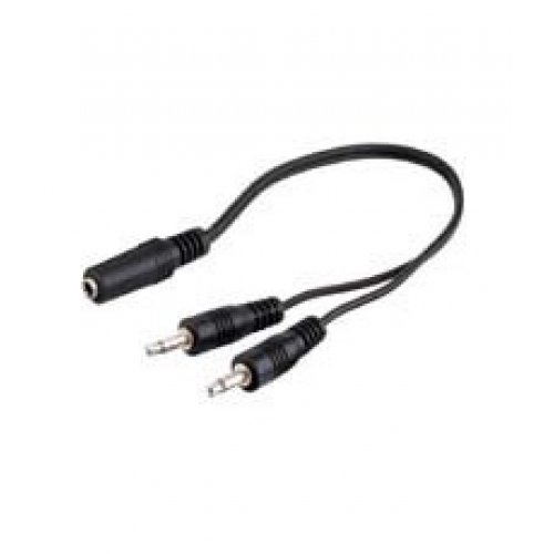 Zubeh&ouml;r: 0,2m 2x 3,5mm mono Stecker > 3,5mm stereo Kupplung