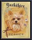 Art Poster Metal Framed Print - Yorkshire Terrier - Artist: Claire Purgus- Poster Size: 14 X 11. Bra