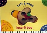 Soft Wood + Fabric - LACE-IT BEE - APPLE with WORM LACING TOY for 18+ Months